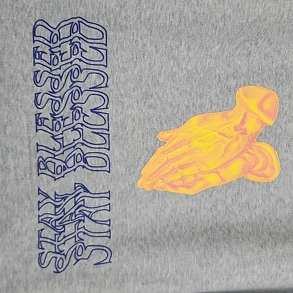 Brooklyn Cloth Gray w/ Orange Graphic Hoodie Christian Religious L - Picture 7 of 14